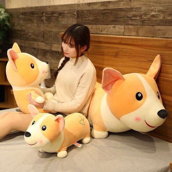 Boneka Anjing Corgi Dog Soft/Boneka Anjing Corgi