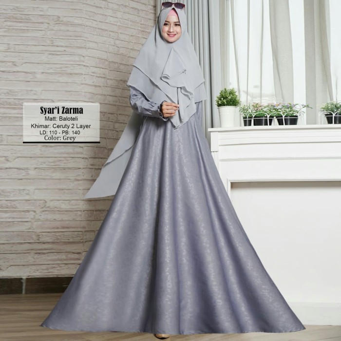 Gamis Syari ZarmaGamis Syari Zarma Bhn Balotelli 1(Satu) Ukuran Fit XL Ready Detail: Lingkar Dada Ld