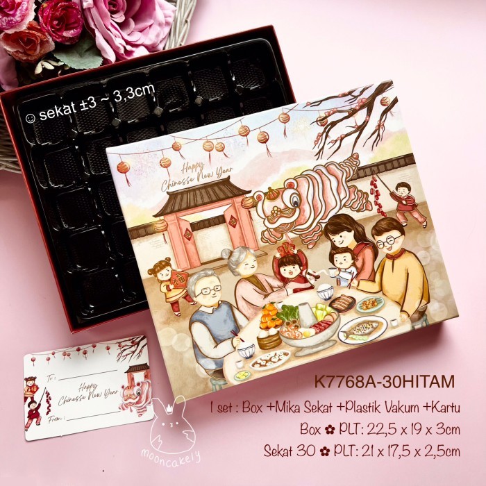

(10Pcs) K7768 Kotak Imlek +Mika Sekat Nastar/ Lapis Legit/ Mochi/ Sincia