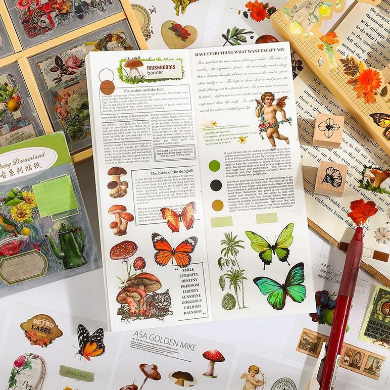 

TERMURAH Stiker 100 Lembar Butterfly Flower Aesthetic Jurnal DIY Vintage Sticker Do86