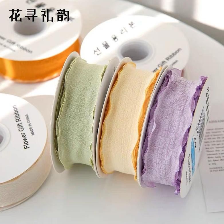 

VIRAL [1ROLL/9METER] Korea Ribbon Wave / Pita buket bunga / Pita kado / Flower bouquet ribbon roll CQ37