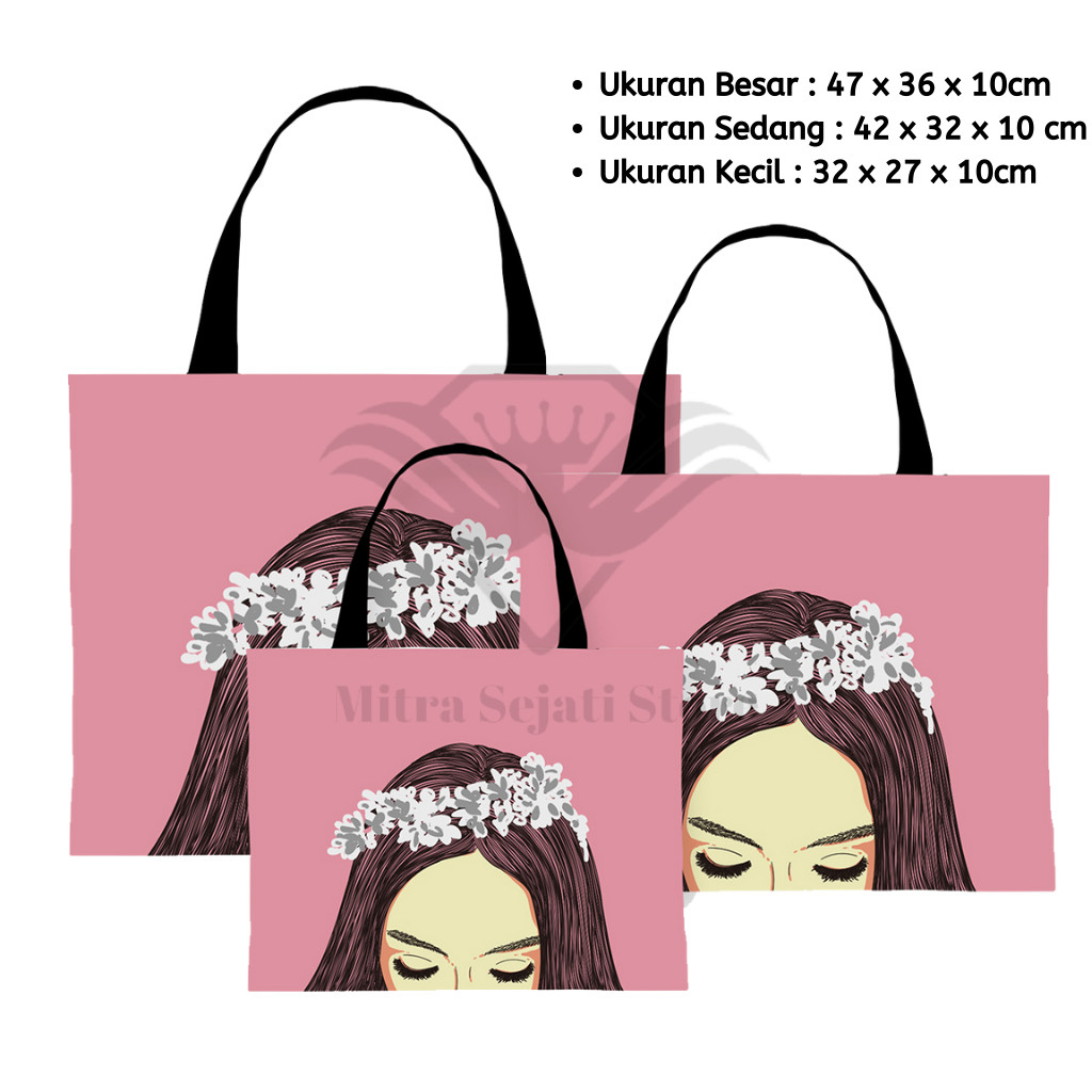 

Mendale Tas Belanja / Tote Bag Spunbond Kain Motif Premium Kantong Jumbo Tas Kado Gift - Wfb