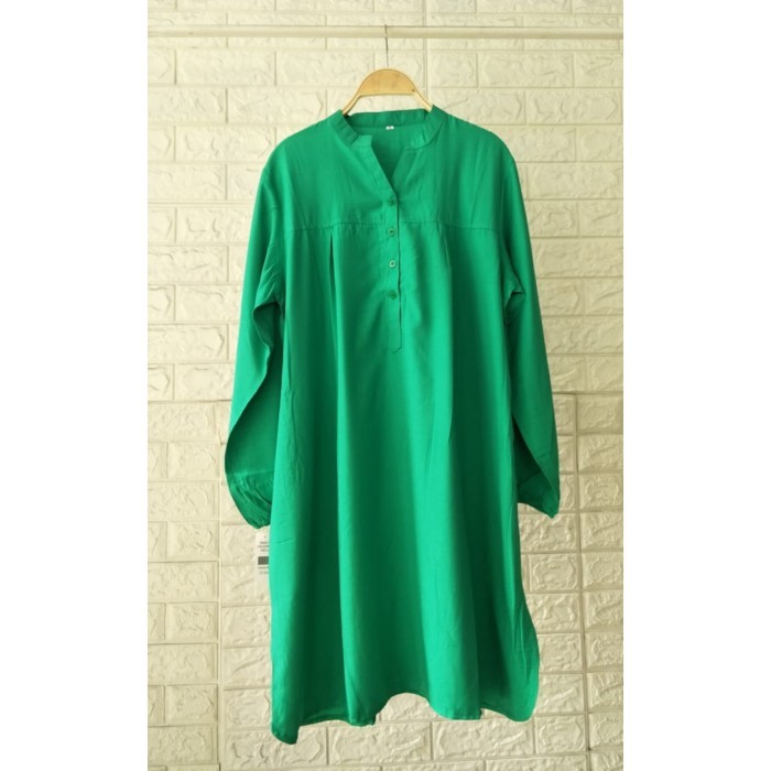 Murah Tunik Polos viscose Jumbo hijau daun Non COD