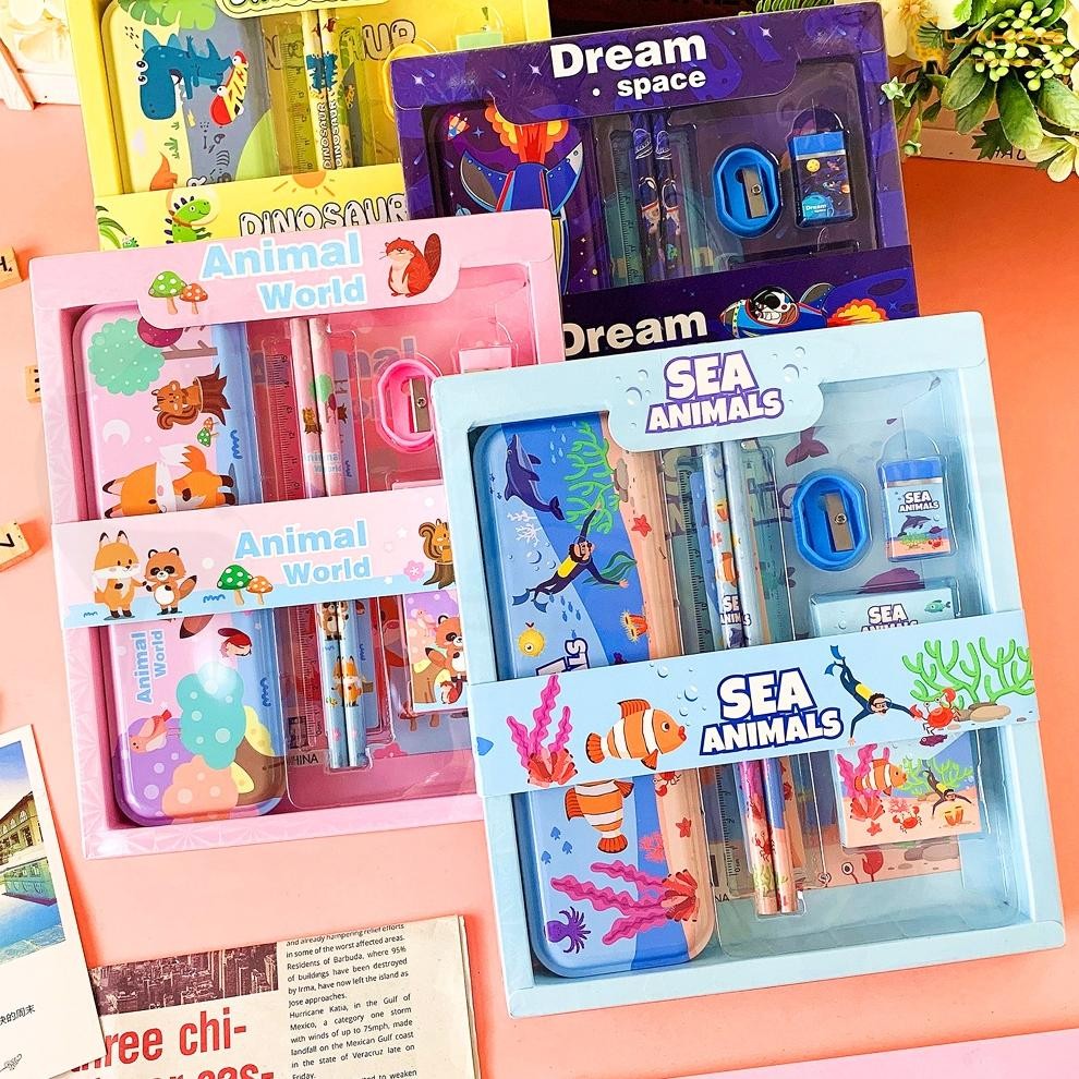 

fx-23 LAKOE Kotak Pensil Anak Set Stationery/Alat Tulis Kotak Pensil Karakter/Alat Tulis set Lengkap Murah