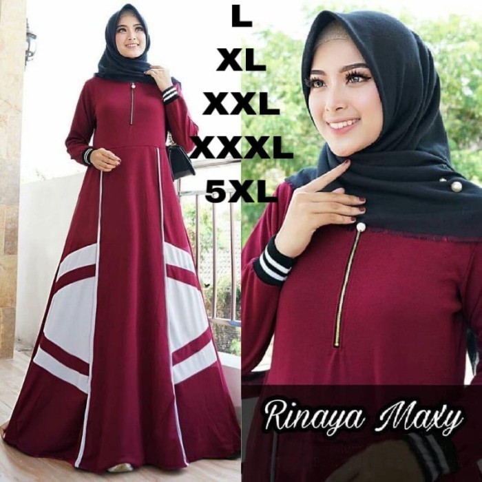 Murah Gamis Jumbo Terbaru Rinaya L XL XXL XXXL 4XL LD UP TO 140 Non COD