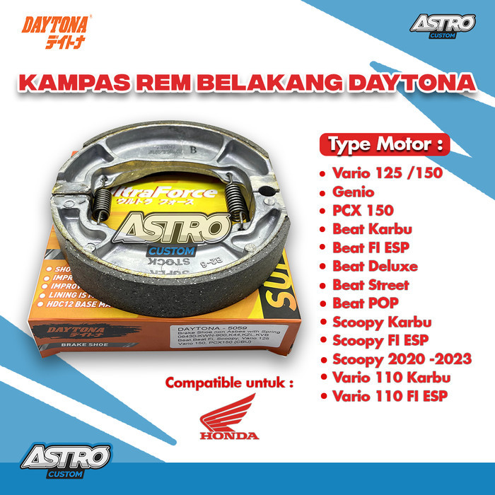 Kampas Rem Tromol Vario Beat Scoopy PCX Kampas Rem Belakang Daytona