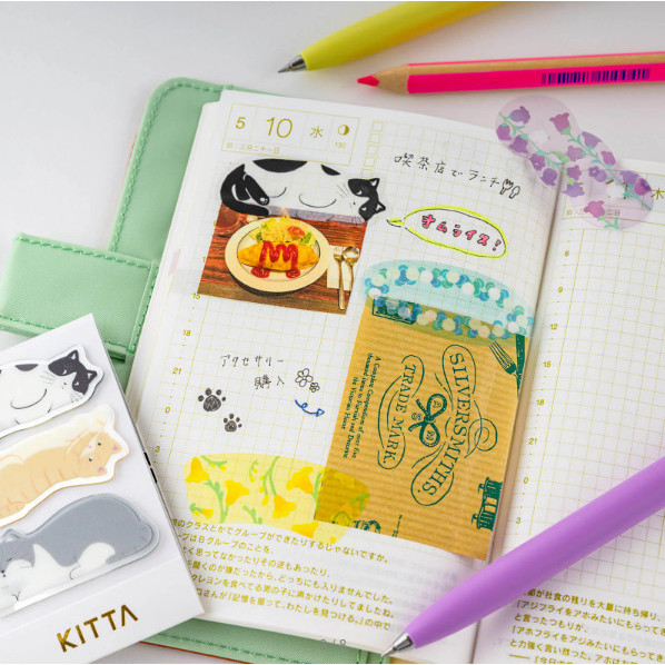 

King Jim Kitta (Sticker type) Nuance / Garden / Cat / Flower Pieces