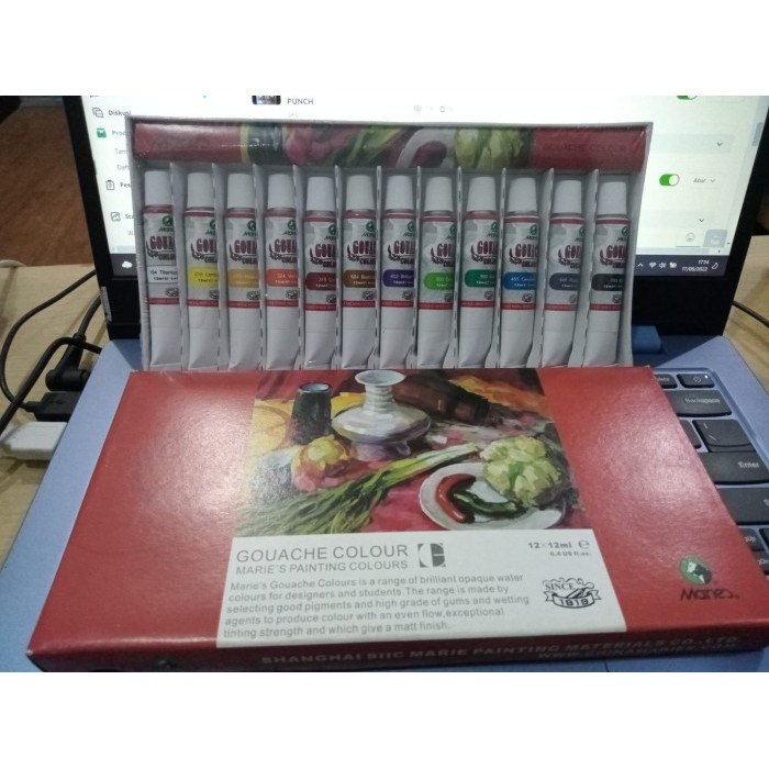 

TERBARU CAT GOUACHE MARIES GOUACHE COLOUR SET 12 WARNA 12ML Type 7312B