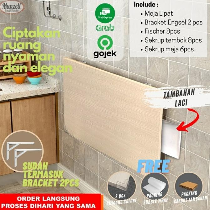 Meja Lipat Dinding Gantung / Meja Gantung / Meja Komputer Meja Laptop Buantakalea
