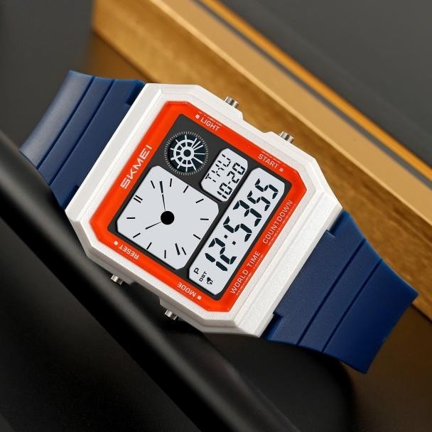 

Jam Tangan Pria Dital Mei 2347 White Blue Water Reit 30M
