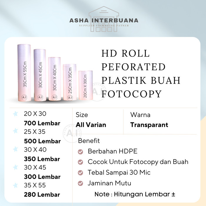 Plastik Buah - Plastik Fotocopy - Plastik HD Roll - Plastik Sayur