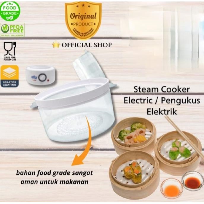 Kukusan Elektrik 2 Susun - Steamer Electric - Panci Somay - Panci Kukus - Panci Listrik Hainanstore9