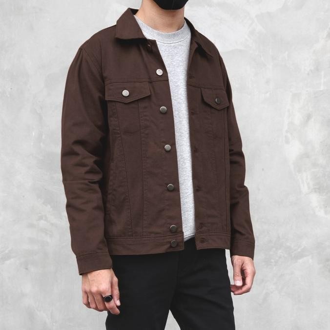 ARTHUR SUEDE TRUCKER JACKET COFFEE BROWN STOK TERBATAS