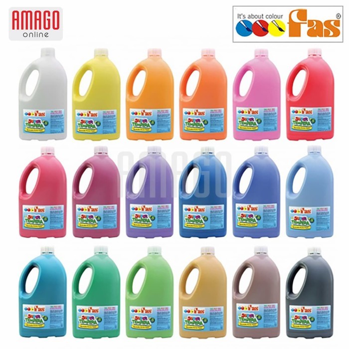

FAS - SUPER TEMPERA WASHABLE POSTER PAINT - 2 LITERS - PILIH WARNA