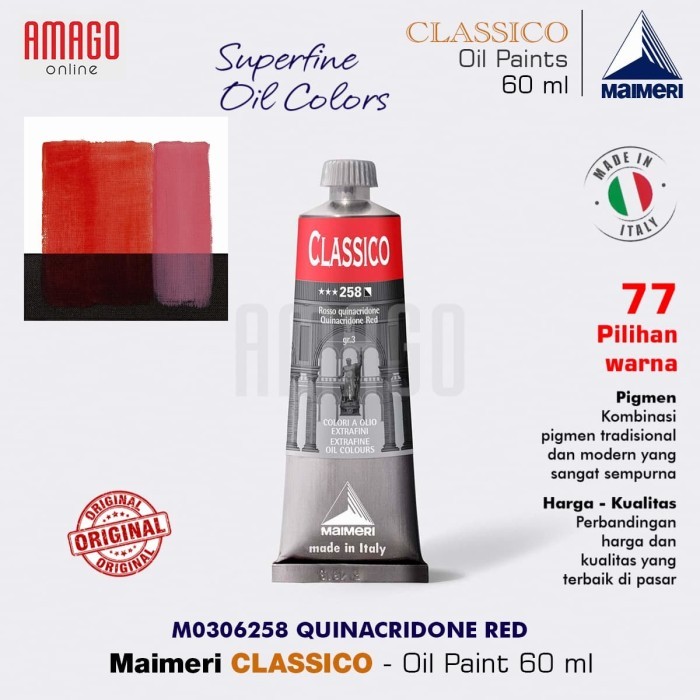 

PROMO! MAIMERI CLASSICO - OIL PAINT - QUINACRIDONE RED - 60ML - M0306258
