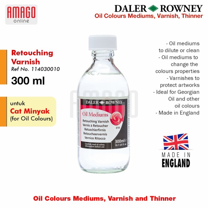 

PROMO! VERNIS - DALER-ROWNEY - RETOUCHING VARNISH 300 ml - 114030010