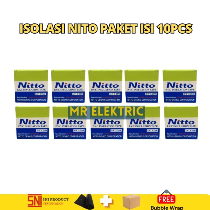 

TERLARIS! Nitto Isolasi Solasi Kabel Listrik 30m x 3/4 - Hitam Original Ori