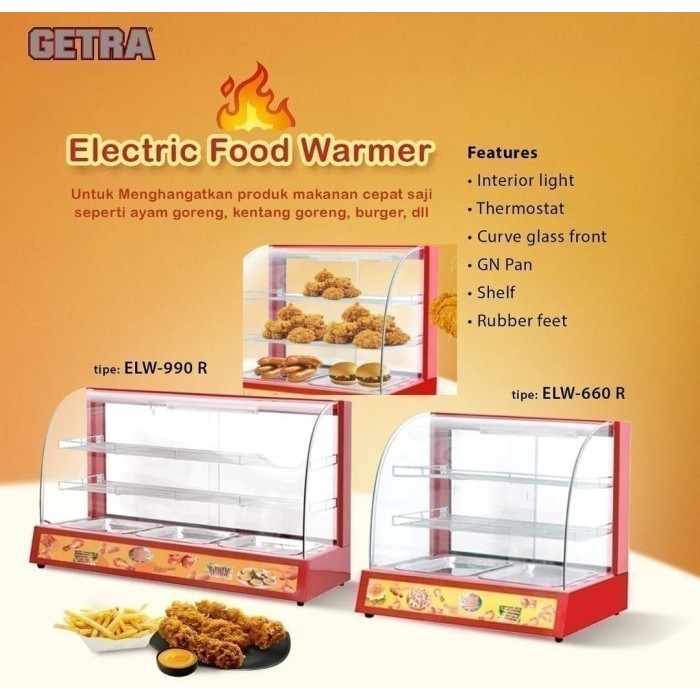 PROMO Food Display Warmer Getra Elw-660r Showcase Warmer Garansi Resmi
