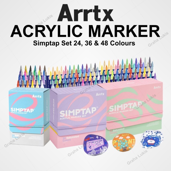 

HARGA DISKON Arrtx 24 / 48 Colors Simptap Acrylic Marker Set17