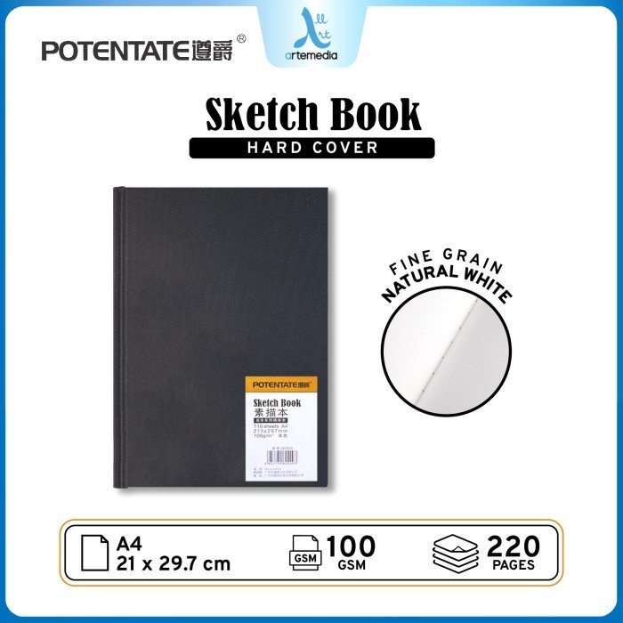 

SALE Buku Sketsa Potentate Hard Cover A4 Stitch Bound Sketchbook