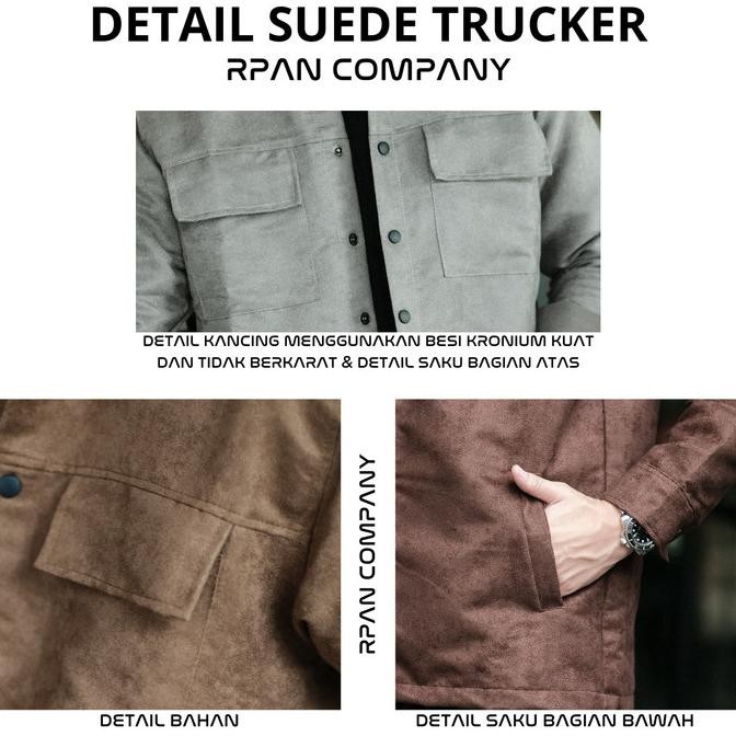 TRUCKER SUEDE JACKET BROOKLYN / JAKET SUEDE  / SHIRT JACKET SUEDE PRIA STOK TERBATAS