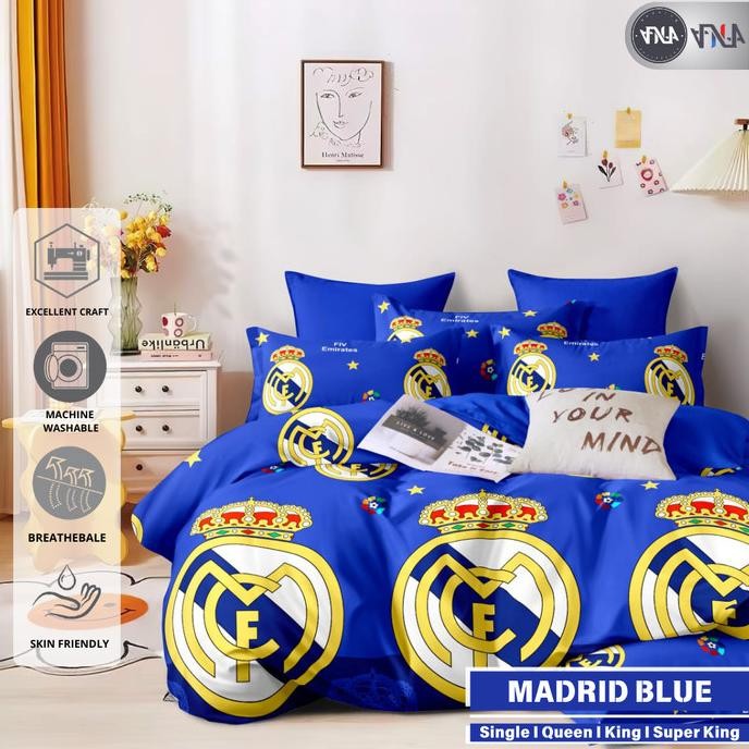 BEDCOVER SET MOTIF CLUB BOLA/Bedcover+Sprei Gambar Logo Club Bola