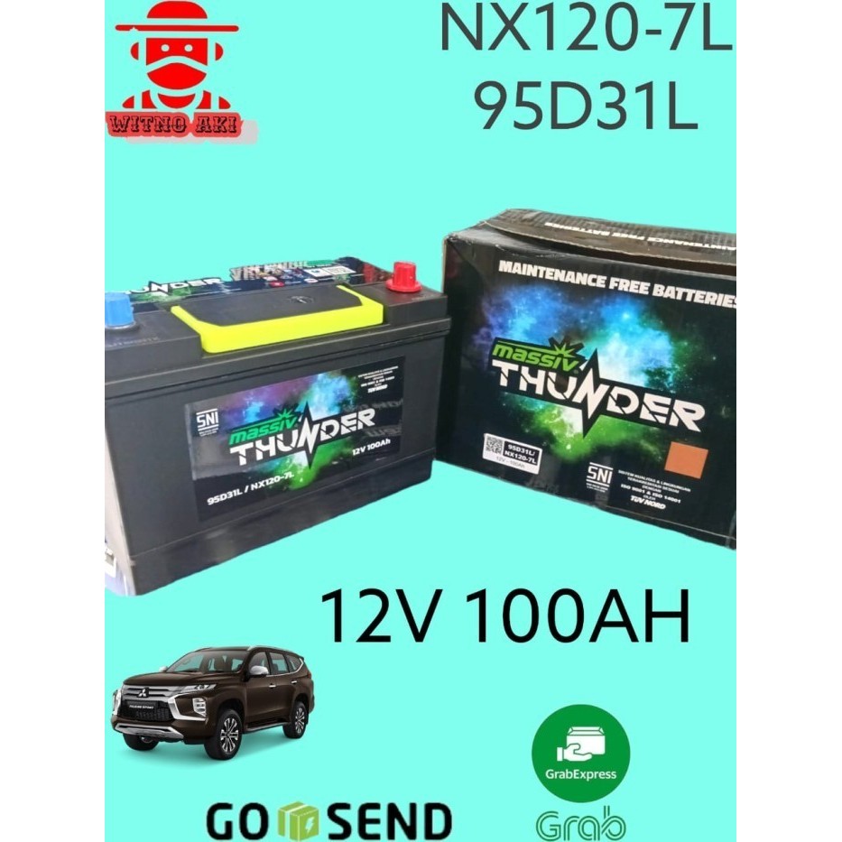 AKI MOBIL MITSUBISHI PAJERO MASSIV THUNDER NX120-7L 95D31L 105D31L