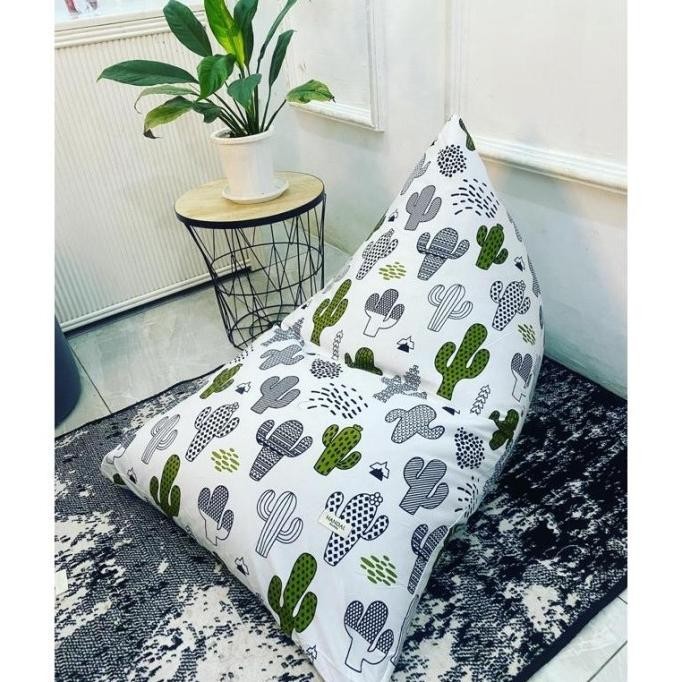 READY STOCK  SOFA BEAN BAG ISI STYROFOAM / MOTIF FLORA BEANBAG / BANTAL MALAS