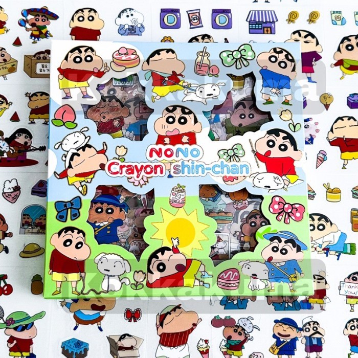 

Super Sale! NONO CRAYON SINCHAN Sticker Box 2D Waterproof 100lembar Baru