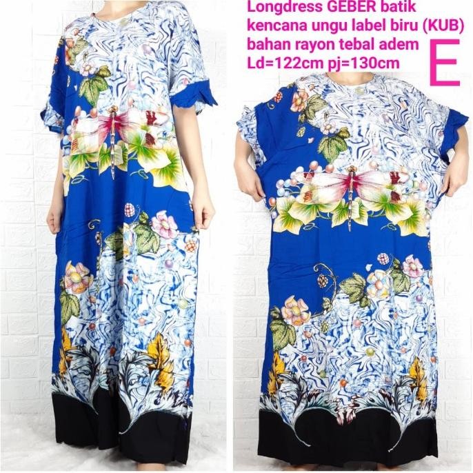 Sale Daster Longdress Geber Batik Kencana Ungu Asli Ori Label Biru Kub