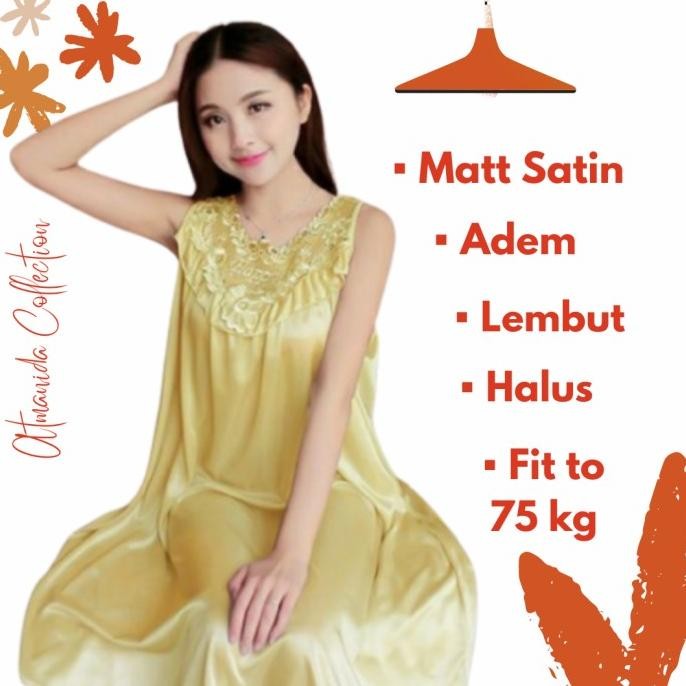 Murah Baju Tidur Wanita Sexy Jumbo Daster Satin Seksi Big Size
