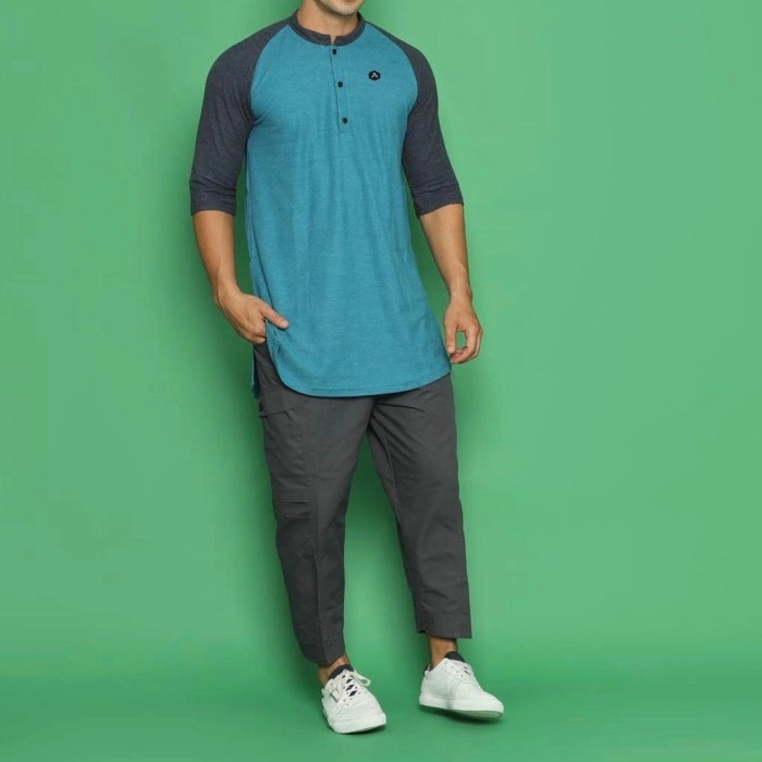 Murah kurta kaos ASSYAUQIE kaos kurta 3/4 gamis pria dewasa Non COD