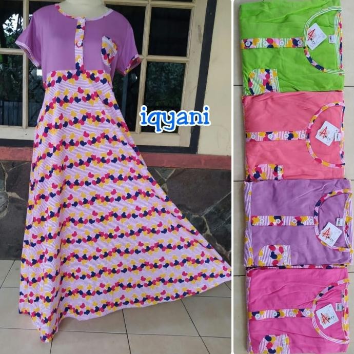 Grosir Baju Tidur Daster Dewasa Bahan Kaos Lengan Pendek Bawah Panjang Lebar