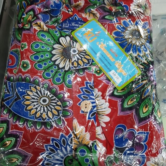 Sale Daster Batik Muslim Kencana Ungu Tangan Panjang Label Biru Asli