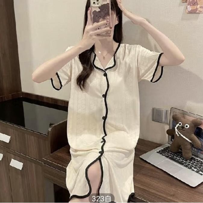 Grosir Piyama Wanita Jumbo Baju Tidur Spandex Import Daster Motif Big Size