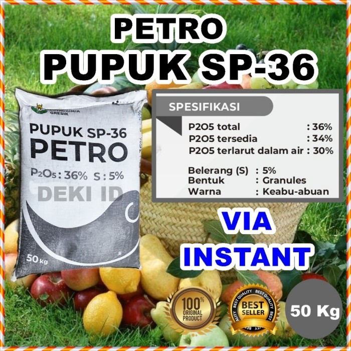 Pupuk SP 36 Petro 50 Kg Via Instant TSP SP36 Non Subsidi Fosfat Sulfur