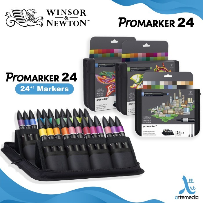 

TERBARU Marker Set Wallet 24 Set Promarker Winsor & Newton Brush Pen