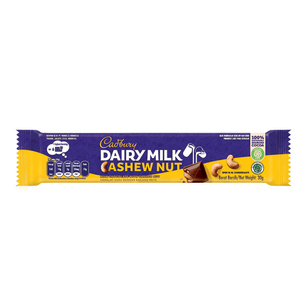 

CADBURY DAIRYMILK CASHEWNUT 30 GR - COKELAT