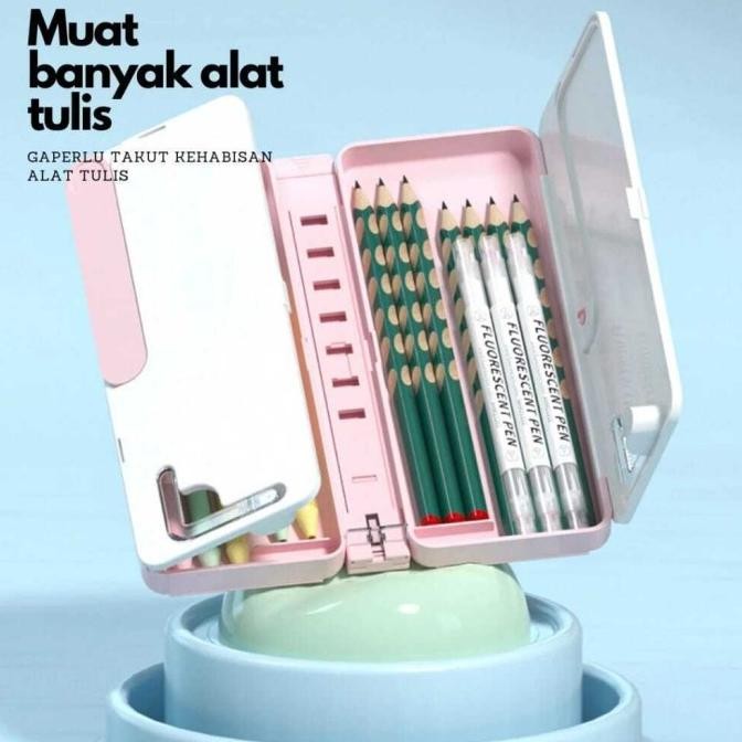 

K002 KOTAK PENSIL LIPAT MULTIFUNGSI DENGAN PAPAN TULIS TATAKAN BUKU