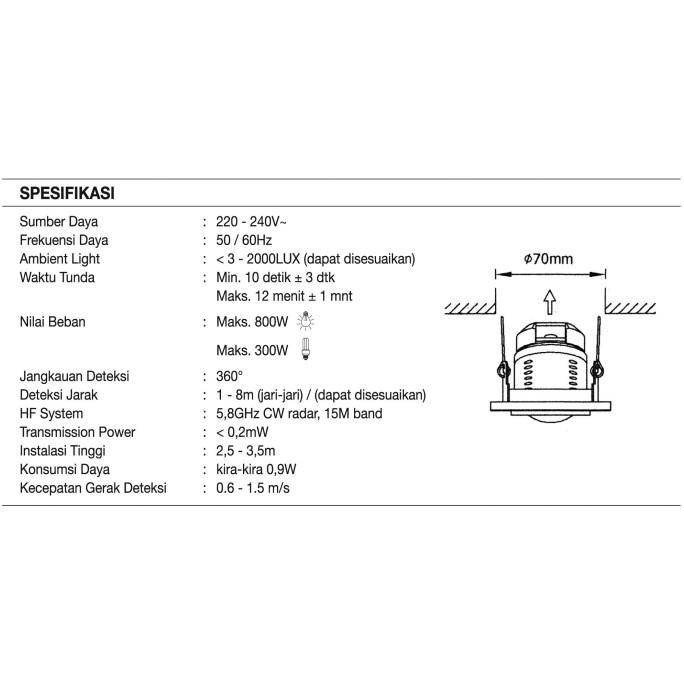 Sensor Gerak Microwave Broco 18951 | Pendeteksi / Detektor Gerak Microwave | Microwave Motion Sensor