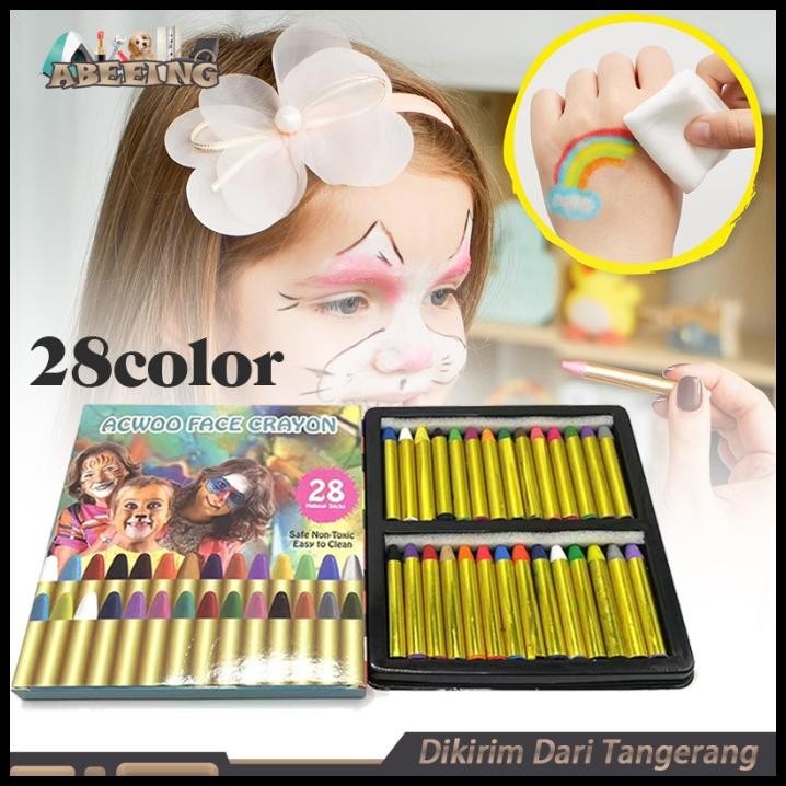 

Crayon Face Painting Anak 28 Warna Wajah Body Paint Halloween Krayon