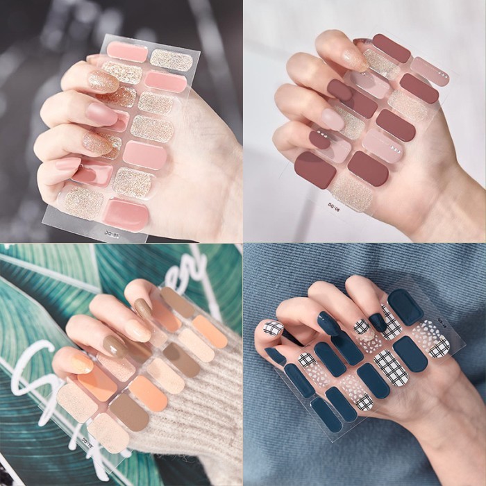 

Sticker Kuku Tangan Stiker Nail Art Murah Kutex Wanita (14 Pcs/ Set)