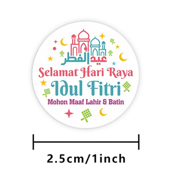

Sticker Label Lebaran Selamat Idul Fitri Diameter 2,5 Cm 500Pcs/ Roll
