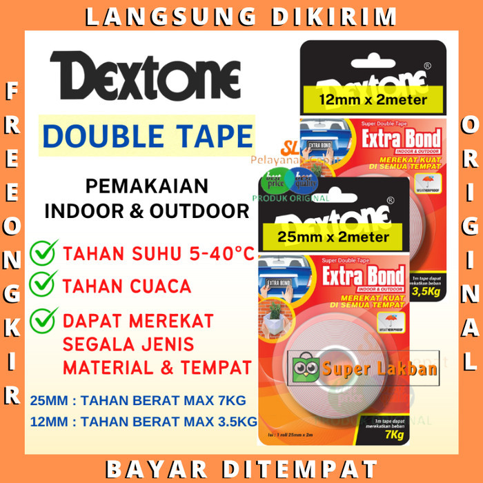 

Double Tip Kuat Double Tape Dextone Extra Bond Tahan Cuaca Outdoor