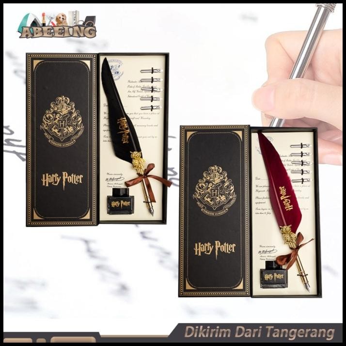 

Pena Kaligrafi Set Lengkap Pen Bulu Quill Harry Potter Dengan Kotak