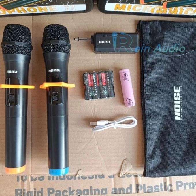 Promo Mic Wireless Noise W-702 / W702 Dual Handle Mini Receiver + Free Koper