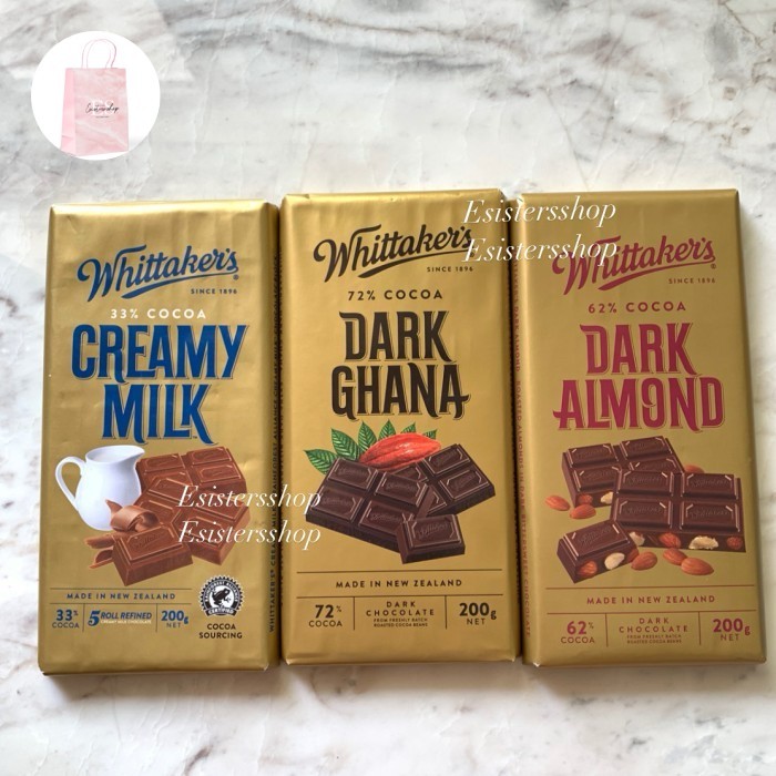 

WHITTAKER'S WHITTAKERS CHOCOLATE DARK GHANA / Cokelat / Cocoa 200g