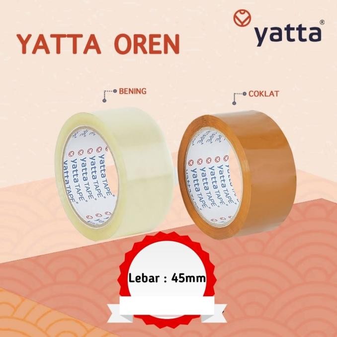 

LAKBAN YATTA TAPE/MERAH/BENING 90YARD EKONOMIS (DUST @72 ROLL) ASLI