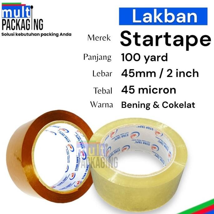 

LAKBAN BENING & COKLAT STAR TAPE 45MM X 100 YARD ( 2 INCH ) ASLI