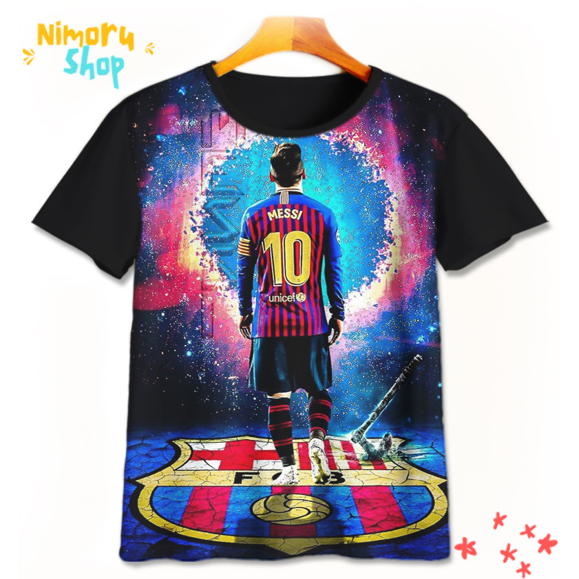 Baju Kaos Anak 3D LM-1-designWD Lionel Messi Kaos Bola Untuk Usia 1-12 Tahun NimoruShop